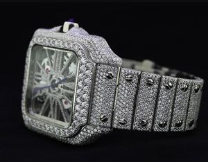 Reloj de Lujo de 42 mm con Diamantes Moissanite, Estilo Hip Hop, Completamente VVV, Acero Inoxidable, Cristal de Zafiro, Mecánico - Product Image 4