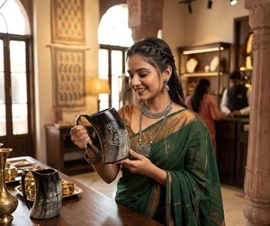 แก้วทำมือจากเขาควาย โค้งมนเป็นธรรมชาติ ช่วยเพิ่มความสบายในการจับ ป้องกันน้ำรั่วซึม เหมาะสำหรับดื่มเบียร์ เอล ไมด์ ไซเดอร์ และเครื่องดื่มอื่นๆ อย่างปลอดภัย - Product Image 1