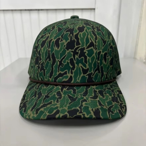 Factory Wholesale Camouflage 5 Panel Snapback Custom Logo Rope Cap Hip Hop Cycling Outdoor Street Streetwear <b>Flat</b> Brim <b>Hat</b> OEM - Product Image 1