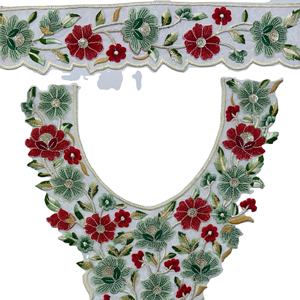 Apliques florales 3D elegantes hechos a mano en la India bordados en cuello de tul suave para accesorios de ropa parches Premium - Product Image 1