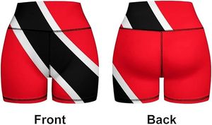 Ensemble de sport 2 pièces pour femme, imprimé rouge, noir et blanc, respirant, tricoté, short de sport et haut court, style sportif printemps-été - Product Image 3