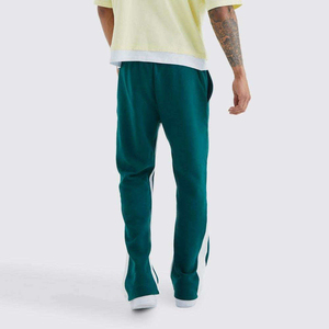 Custom Men's Flared Sweatpants <b>Joggers</b> with <b>Stacked</b> Logo Straight Pattern for Washed Breathable Casual Pants - Product Image 2