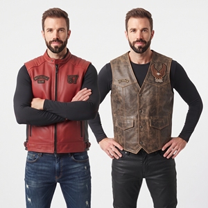 Chaleco de Cuero Premium para Motociclistas, Chaleco sin Mangas para Motociclismo, Chaqueta sin Mangas para Motociclistas - Product Image 1