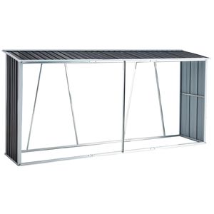 Rack per legna da ardere in acciaio zincato grigio portabagagli esterno giardino giardino Patio porticato da tetto Log Stand 129.9 $ - Product Image 1