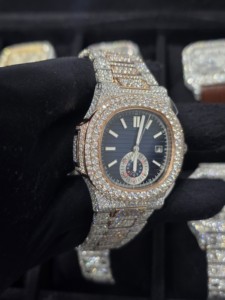 Reloj de Acero Inoxidable con Diamantes Moissanite Personalizado de IndianExporter, Estilo HipHop, Lujoso, Automático, Unisex - Product Image 2