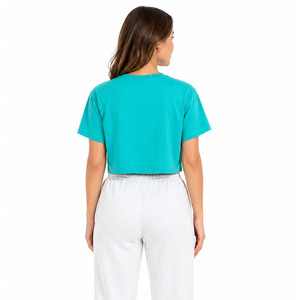 High Quality Puff Printing Cropped Women's T-Shirts Breathable Pure Cotton women's shirt Fashion Tees Custom Logo Summer Wear - Product Image 2