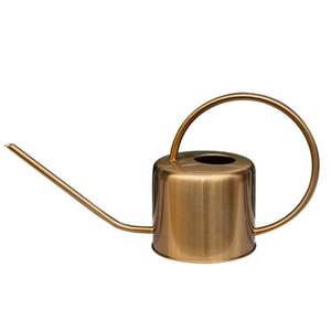 Arrosoir en laiton au design élégant et rond, avec une finition polie et des courbes artistiques. Son manche élégant et sa décoration sont de points forts. - Product Image 6