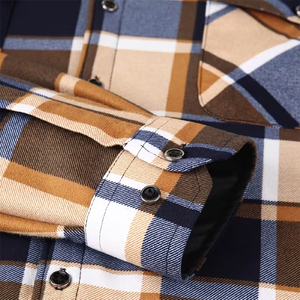 Pakistan Manufacture Long Sleeve <b>Flannel</b> <b>Jacket</b> With Button Closure Regular Fit Full Sleeve Casual Wear Plaid <b>Flannel</b> Shirt - Product Image 5