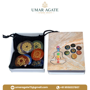 Caja de Regalo Premium con Piedras de Cristal para Reiki y Chakras, con Círculo Grabado del Árbol de la Vida, Piedras Hechas a Mano, Artículo Coleccionable - Product Image 4