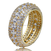 Anillo Unisex de Oro Rosa de 10 Quilates con Diamantes de 9.5 Gramos, Estilo Hip Hop, con Incrustaciones de Diamantes, para Bodas y Fiestas, con Certificación IGI