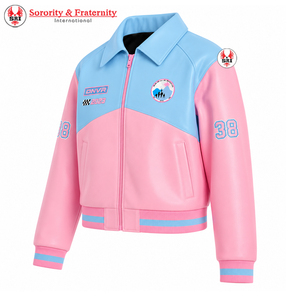 แจ็คแอนด์จิลออฟอเมริกา เสื้อแจ็คเก็ตหนัง PU แบบสั่งทำพิเศษ คุณภาพสูง แจ็คเก็ตบอมเบอร์หนังเท่ห์ แจ็คเก็ตสไตล์วาร์ซิตี้เรเซอร์ - Product Image 2
