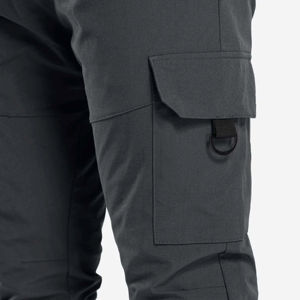 Men's Black Cargo <b>Pants</b> Elastic Waist Drawstring Multiple Pockets Casual Breathable Midweight Polyester Trousers - Product Image 4