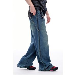 MEESAM LEATHER HOSIERY Jeans de Mezclilla Unisex 100% Algodón de Secado Rápido, Cintura Alta, Corte Recto, Estilo Vintage, para Invierno - Product Image 3