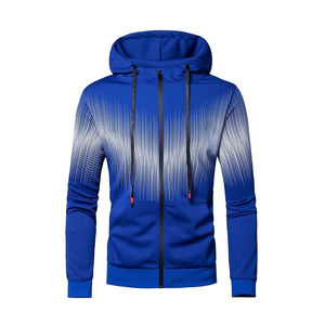 Hot Selling Men's Hooded Tracksuit Full Sleeve Zipper Sporty Style Two Piece <b>Set</b> With Side Pockets Casual Wear Tracksuits - Product Image 3