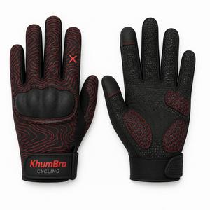 Gants de cyclisme KhumBro à doigts entiers, en PU, respirants, antidérapants, pour activités de plein air, unisexes, fermeture auto-agrippante, gel - Product Image 3