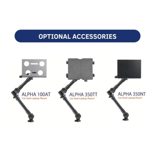 Laptop Holder <b>Stand</b> <b>For</b> Car Aluminum No-drill Seat Rail 3 Way Tripod Head Quick Release 360 Rotation - Product Image 3
