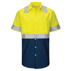 Camiseta polo de manga corta con logotipo OEM personalizado, uniforme de trabajo de alta visibilidad, reflectante, transpirable, con bolsillo de malla. - Product Image 3