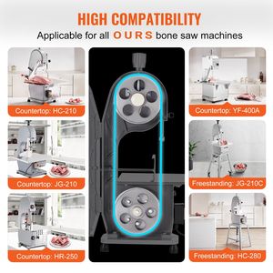 Confezione da 5 Lame a Nastro in Acciaio al Carbonio 65x0,63x0,02 Pollici per Affettatrice di Carne, Lame di Ricambio per Sega a Nastro - Product Image 2