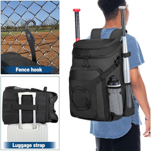 Bolsa de Béisbol, Mochila de Softbol para Jóvenes y Adultos, Bolsa para Equipo de Bateo con Soportes para Bate y Casco, Compartimento para Zapatos, Gran Capacidad - Product Image 4
