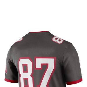 Maillot de football américain OEM 100 % polyester respirant, anti-humidité, personnalisé pour équipe, rembourré, marque privée - Product Image 4