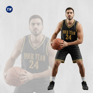 ชุดบาสเก็ตบอล เสื้อและกางเกงขาสั้น สกรีนชื่อได้ 100% โพลีเอสเตอร์ ป้องกันแบคทีเรีย ระบายอากาศ แห้งเร็ว มีไซส์ใหญ่ - Product Image 4