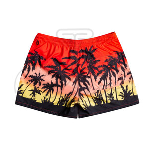 กางเกงขาสั้นลำลองชายหาดลายพิมพ์ลายทาง แห้งเร็ว กันน้ำ มีเชือกผูกเอว ขายส่ง พิมพ์ลายแบบรีดร้อน - Product Image 1