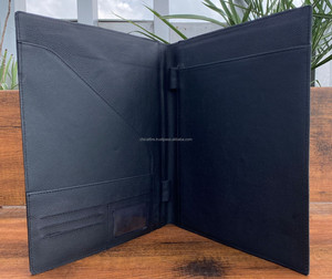 New Hand <b>Tooled</b> <b>Leather</b> Clipboard Document Organizer Business Portfolio A4 Paper Custom Logo File Folders Binder for Interview - Product Image 6