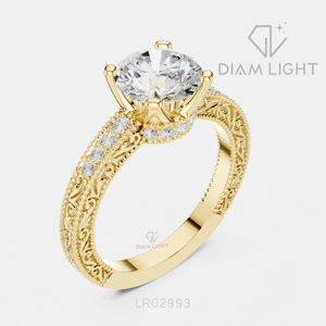 Bague de fiançailles classique en or blanc 14 carats avec diamant de laboratoire rond de 2,00 carats, couleur F+, clarté VS+, pour fiançailles et mariage - Product Image 6