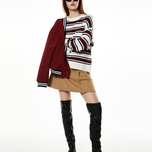 Cardigan en tricot à motif losanges pour femme, boutonné sur le devant, doux, à manches longues, col classique, haut décontracté à superposer, couleurs personnalisables - Product Image 2