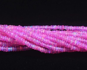 Cuentas de ópalo natural, ópalo rosa, hilo de 8 pulgadas de largo, cuentas de ópalo etíope de 3-5 mm, ópalo ahumado tratado para la fabricación de joyas - Product Image 4