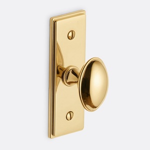 Modern Solid Brass Door <b>Knob</b> Plate Passage Privacy Shiny <b>Gold</b> Furniture Handle Traditional Dummy Design Eco-Friendly Antirust - Product Image 2