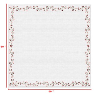 New Collection High Quality Christmas Cherry Printed Design Table Cloth 100% Cotton Soft Durable <b>Tablecloth</b> for Christmas. - Product Image 5