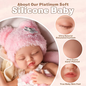 Muñeca de Silicona Realista Babeside RTS, Bebé Reborn <span class=keywords><strong>Nancy</strong></span> de 12 Pulgadas, Niña Dormida, Cuerpo Completo de Silicona, Envío en 3-7 Días - Product Image 3