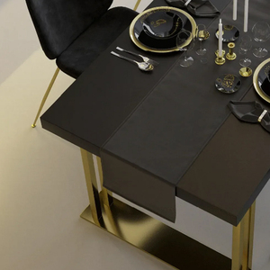 New Design Modern Rectanglur Dining Tables With <b>Marble</b> <b>Top</b> Luxury Dining Table 6 Seater Metal Dining Table - Product Image 3