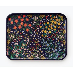 Plateau de service rectangulaire peint à la main, style bohème, en porcelaine émaillée, motif floral, assiettes et plats - Product Image 5
