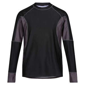 Camiseta de Buceo Unisex de Manga Larga con Cuello Redondo, Negra y Gris, de Poliéster Transpirable, Chaqueta de Neopreno para Adultos, para Todas las Estaciones - Product Image 4