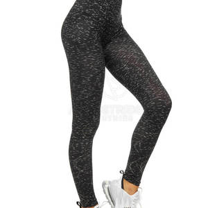 Leggings Largos de Cintura Alta para Mujer, Negros con Estampado de Puntos, Tejidos en Spandex y Poliéster, Deportivos, Elásticos, Transpirables, para Todas las Temporadas - Product Image 4