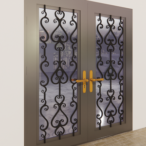 Puerta Frontal de Acero Personalizada con Diseño Moderno de Doble Puerta Exterior, Impermeable, para Proyectos de Entrada Comercial - Product Image 1