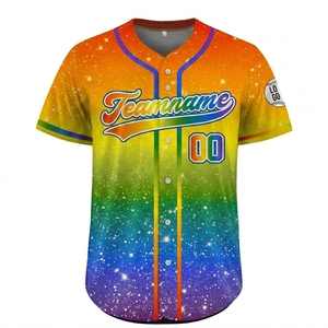 Maillot de baseball personnalisé sublimé pour homme, dégradé arc-en-ciel, nom d'équipe 73 Chase, séchage rapide, manches courtes, toutes saisons, uniforme adulte - Product Image 2