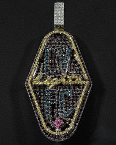 Colgante de Moissanita Bicolor con Número Estilo Hip Hop Iced, Chapado en Oro de 18k sobre Plata de Ley 925, Cadena de Tenis de Moda - Product Image 2