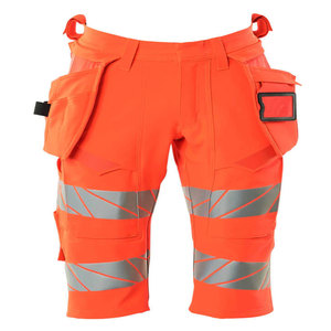 Wholesale Hi Vis Reflective Solid Breathable Workwear Cargo Shorts Safety Construction Multi-Pockets <b>Working</b> Shorts - Product Image 4