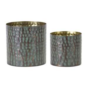 Vase Totem Noir Mat |   Pot de fleurs circulaire en métal artisanal |   Vase d'art nordique abstrait pour fleurs séchées |   Vases de table - Product Image 5