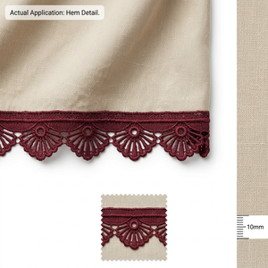 Encaje Guipur GPO de Vino Directo de Fábrica, Rollo de 20 Metros para Adornos de Dupatta, Mangas de Kurti, Cuellos y Costura Artesanal - Product Image 4