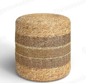 Taburete Otomano de Bambú Tejido a Mano de Alta Calidad, Diseño Artesanal Tradicional, Ahorra Espacio, Ideal para Sala de Estar o Parque - Product Image 3