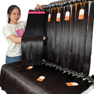 Prêt à expédier 24 ''paquets de cheveux raides d'os vierge brut vietnamien soyeux lisse correspondant perruques avant de lacet pour les femmes - Product Image 3