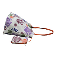 Sac à main en toile de jute à imprimé floral, pochette suspendue zippée, poignée en corde, sac de plage en jute pour filles, porte-monnaie/billets en PP laminé