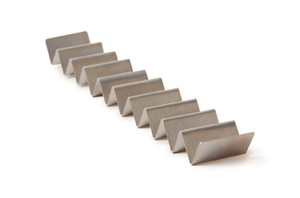 Sleek Silver Color Plated Stainless Steel Taco Holder Perfect for <b>Large</b> Size Kitchenware and Tabletop Food Stand Racks - Product Image 5