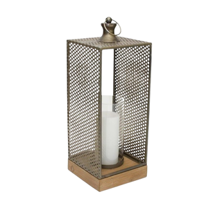 <b>Square</b> Shape Gold Finish Customized Design Metal <b>Candle</b> Holder Lantern Eco-Friendly Home Decoration Modern Nordic Style Handmade - Product Image 1