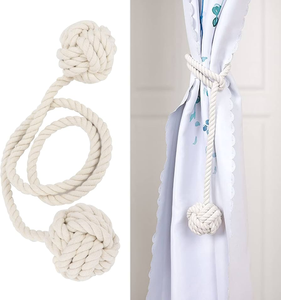 Attaches de rideau en corde tressée en coton et lin, clips de maintien pour rideaux - Product Image 5