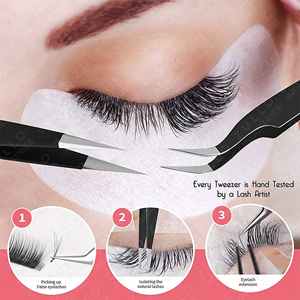 Black Matte Fiber Tip Eyelash Extension Tweezers for Professionals Volume Lash Tweezers Customizable Precision <b>Tool</b> - Product Image 6